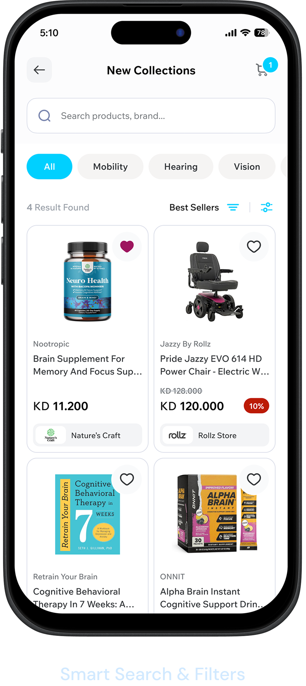 iCan app search screen